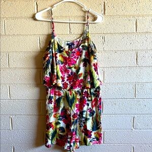 GAP Pink and Green Floral Jumpsuit